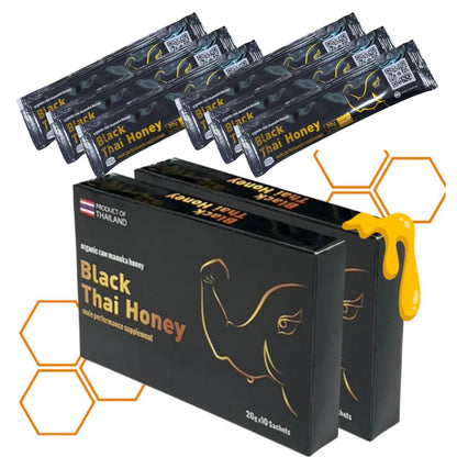 Black Thai Honey 10 Pack – Organic Raw Manuka Honey for Natural Energy